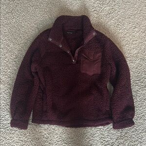 Abercrombie & Fitch Burgundy Soft AF Sherpa